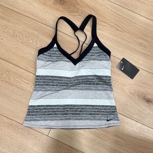 Nike Black and Gray Striped Racerback Tank